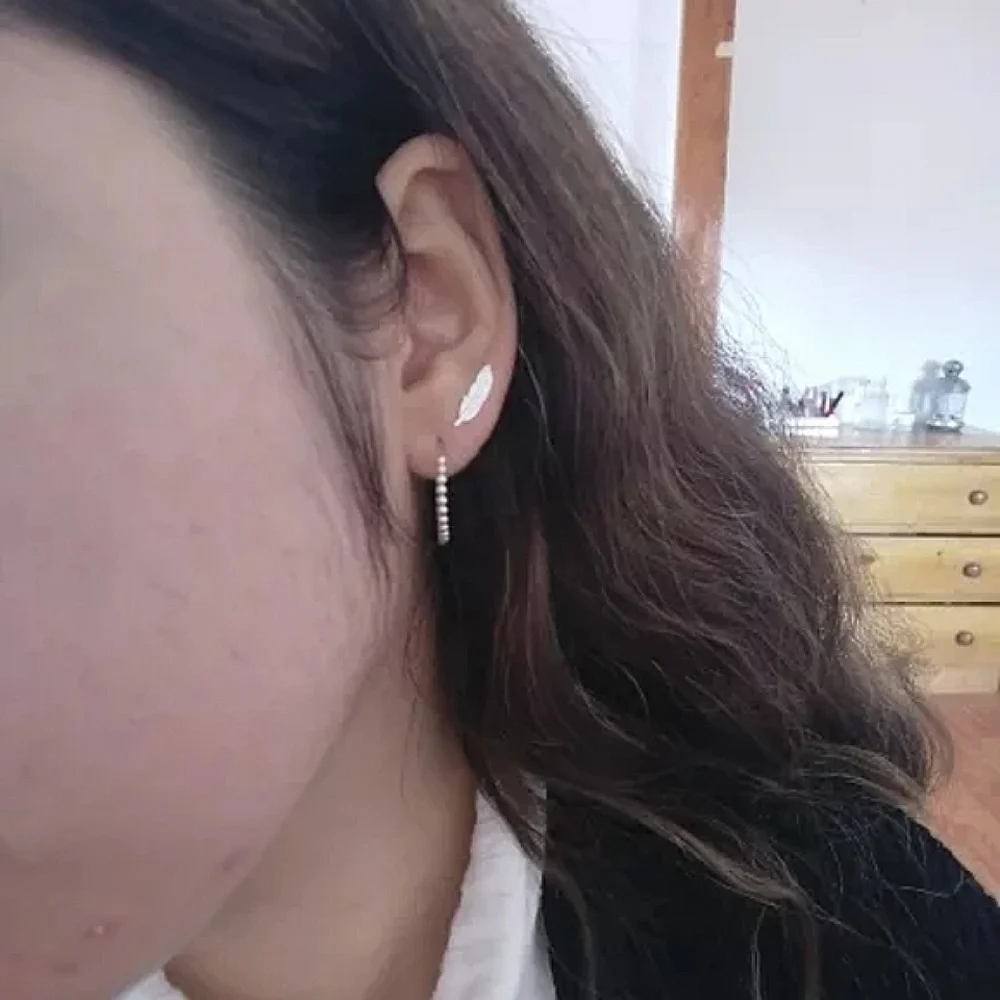 New S925‎ Feather Stud Earrings